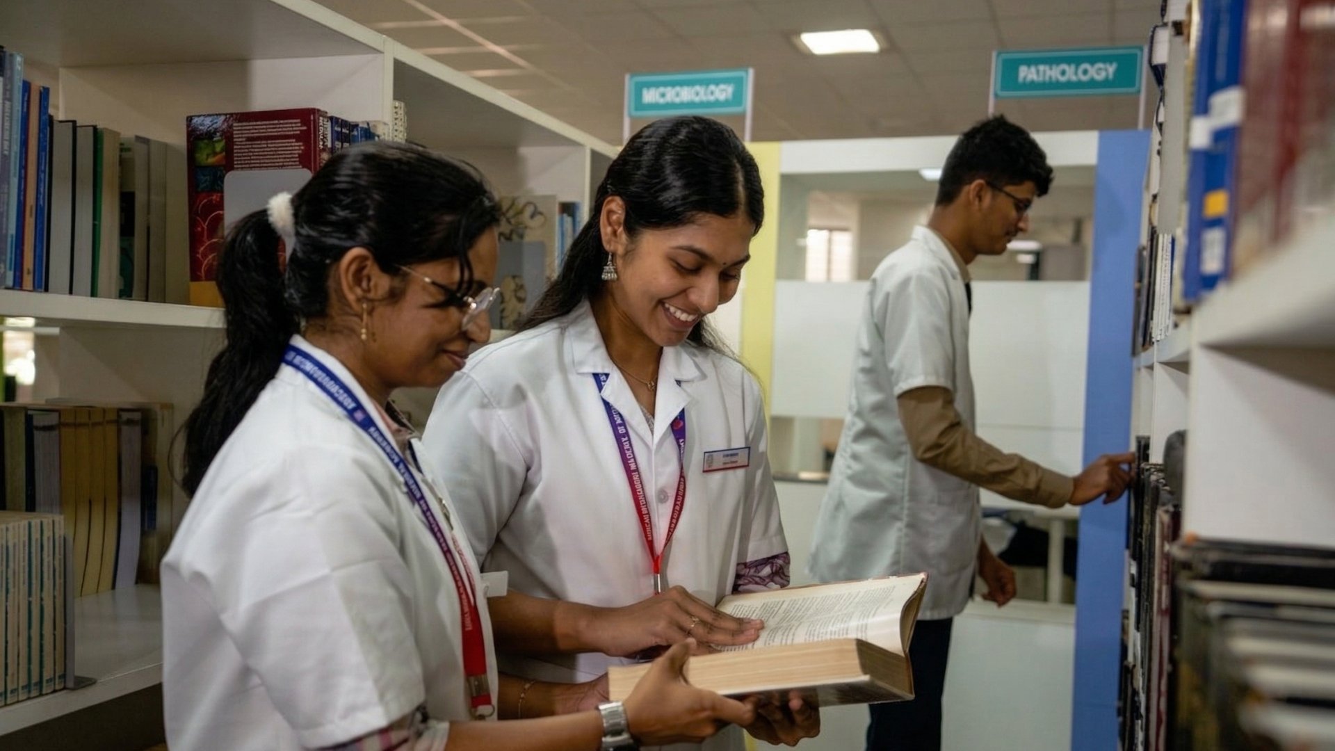 Students in library