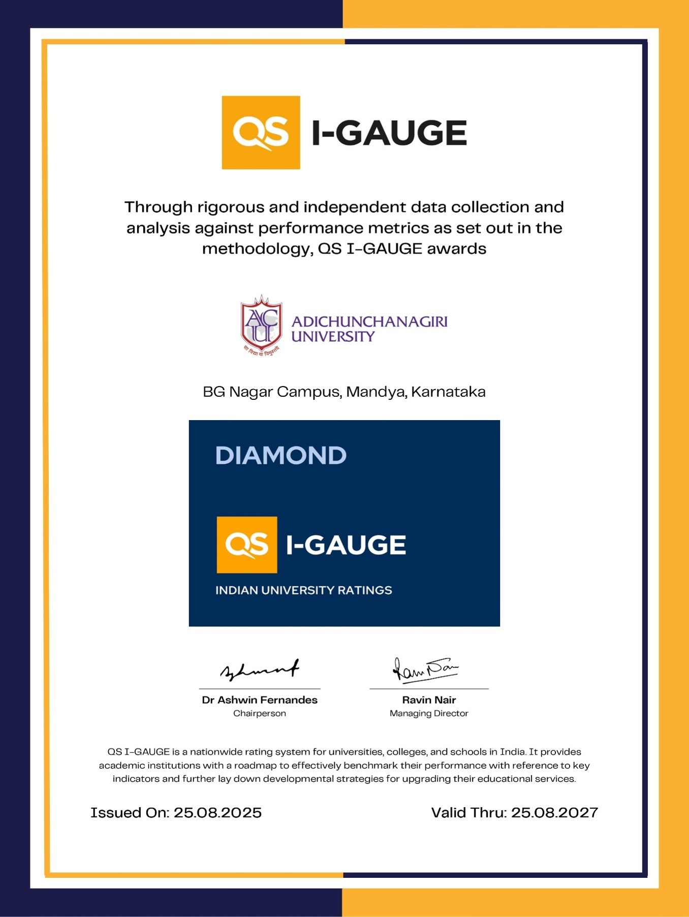 QS I-GAUGE DIAMOND Rating