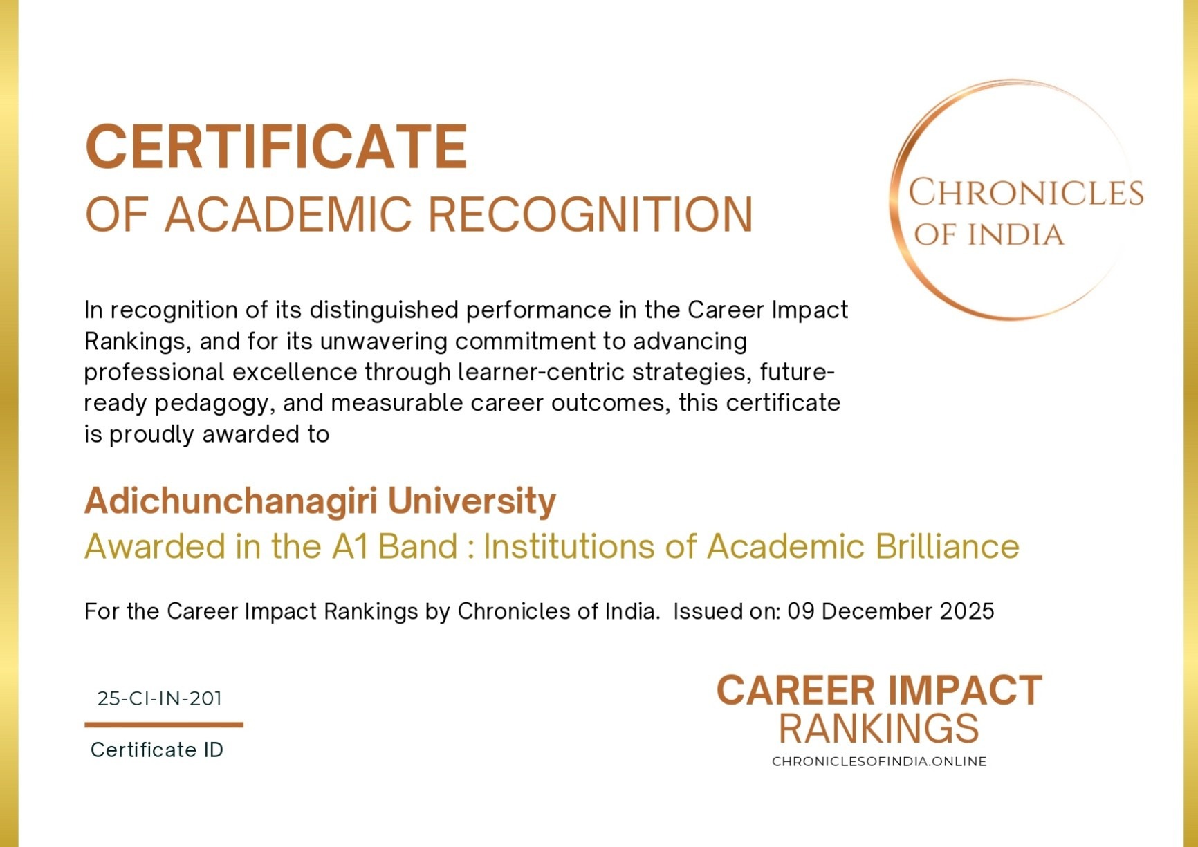 Outstanding Institute Award